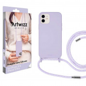 Artwizz HangOn Silicone Case - силиконов (TPU) калъфс с връзка за носене за iPhone 12, iPhone 12 Pro (лилав) 