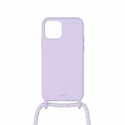 Artwizz HangOn Silicone Case - силиконов (TPU) калъфс с връзка за носене за iPhone 12, iPhone 12 Pro (лилав)  1