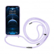 Artwizz HangOn Silicone Case - силиконов (TPU) калъфс с връзка за носене за iPhone 12, iPhone 12 Pro (лилав)  7