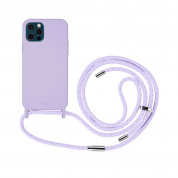 Artwizz HangOn Silicone Case - силиконов (TPU) калъфс с връзка за носене за iPhone 12, iPhone 12 Pro (лилав)  5