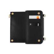 Moshi SnapTo Crossbody Wallet - елегантен кожен калъф с презрамка за прикрепяне към Moshi кейсове със SnapTo технология за закрепяне (черен) 2