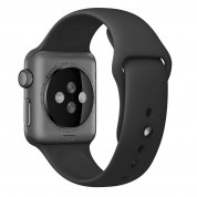 Apple Watch Black Sport Band Graphite Stainless Steel Pin - оригинална силиконова каишка за Apple Watch 42мм, 44мм, 45мм, Ultra 49мм (черен) (разопакован продукт) 1