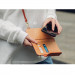 Moshi SnapTo Crossbody Wallet - елегантен кожен калъф с презрамка за прикрепяне към Moshi кейсове със SnapTo технология за закрепяне (розов) 4