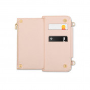 Moshi SnapTo Crossbody Wallet - елегантен кожен калъф с презрамка за прикрепяне към Moshi кейсове със SnapTo технология за закрепяне (розов) 2