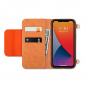 Moshi SnapTo Crossbody Wallet - елегантен кожен калъф с презрамка за прикрепяне към Moshi кейсове със SnapTo технология за закрепяне (оранжев) 1