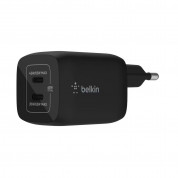 Belkin Boost Charge Pro GaN Dual USB-C Wall Charger PD 65W - захранване за ел. мрежа с 2xUSB-C PD изходи с технология за бързо зареждане (черен) 