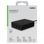 Belkin Boost Charge Pro 4-Port GaN Charger 108W - захранване за ел. мрежа за лаптопи, смартфони и таблети с 2xUSB и 2xUSB-C изходи с технология за бързо зареждане (черен) 5