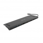 4smarts 11-in-1 Multiscreen USB-C Hub with DeX - мултифункционален хъб с DeX, Ethernet, HDMI, 3.5 mm jack, USB-C, USB 3.0 и четец за карти за Macbook и USB-C устройства (черен)