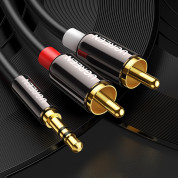 Ugreen AV116 2xRCA Male to 3.5mm Male Audio Cable - качествен аудио кабел 2xRCA (мъжко) към 3.5mm (мъжко) (500 см) (черен) 5
