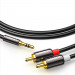 Ugreen AV116 2xRCA Male to 3.5mm Male Audio Cable - качествен аудио кабел 2xRCA (мъжко) към 3.5mm (мъжко) (500 см) (черен) 2