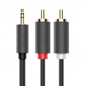 Ugreen AV102 2xRCA Male to 3.5mm Male Audio Cable - качествен аудио кабел 2xRCA (мъжко) към 3.5mm (мъжко) (10 метра) (черен) 1