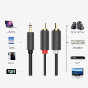 Ugreen AV102 2xRCA Male to 3.5mm Male Audio Cable - качествен аудио кабел 2xRCA (мъжко) към 3.5mm (мъжко) (10 метра) (черен) 4