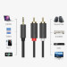 Ugreen AV102 2xRCA Male to 3.5mm Male Audio Cable - качествен аудио кабел 2xRCA (мъжко) към 3.5mm (мъжко) (10 метра) (черен) 5
