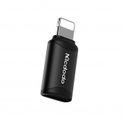 Mcdodo USB-C to Lightning Аdapter (OT-7680) - адаптер от USB-C женско към Lightning мъжко за iPhone, iPad и iPod с Lightning порт (черен)