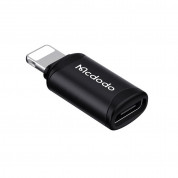 Mcdodo USB-C to Lightning Аdapter (OT-7680) - адаптер от USB-C женско към Lightning мъжко за iPhone, iPad и iPod с Lightning порт (черен) 3