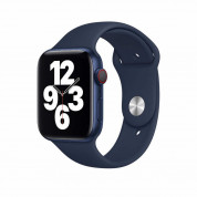 Apple Watch Deep Navy Sport Band Stainless Steel Pin - оригинална силиконова каишка за Apple Watch 38мм, 40мм, 41мм (тъмносин) (разопакован продукт)