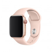 Apple Watch Pink Sand Sport Band Stainless Steel Pin - оригинална силиконова каишка за Apple Watch 42мм, 44мм, 45мм, Ultra 49мм (розов пясък) (разопакован продукт)