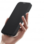 Dux Ducis Skin X Pro Magnetic Wallet Case - удароустойчив хибриден кожен кейс с отделение за карти и MagSafe за iPhone 14 Pro (черен-прозрачен) 6