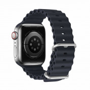 Dux Ducis Silicone Bracelet Strap (OceanWave Version) - силиконова каишка за Apple Watch 38мм, 40мм, 41мм (тъмносив) 1