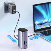 Ugreen 12-in-1 Multifunctional USB-C Docking Station Pro - мултифункционален хъб за свързване на допълнителна периферия за Macbook и USB-C устройства (сив) 6