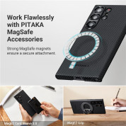 Pitaka MagEZ 3 600D Aramid Fiber MagSafe Case for Samsung Galaxy S23 Ultra (black-grey) 6