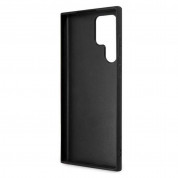 Guess Saffiano 4G Metal Logo Leather Hard Case - дизайнерски кожен кейс за Samsung Galaxy S23 Ultra (сив) 6