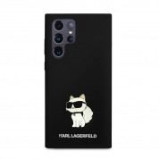 Karl Lagerfeld Liquid Silicone Choupette NFT Case - дизайнерски силиконов кейс за Samsung Galaxy S23 Ultra (черен) 1