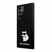 Karl Lagerfeld Liquid Silicone Choupette NFT Case - дизайнерски силиконов кейс за Samsung Galaxy S23 Ultra (черен)