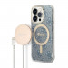 Guess 4G Printed Stripe MagSafe Case With MagSafe Wireless Charger Set - комплект хибриден удароустойчив кейс с MagSafe и поставка (пад) за безжично зареждане за iPhone 14 Pro (син) 1
