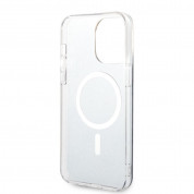 Guess 4G Printed Stripe MagSafe Case With MagSafe Wireless Charger Set - комплект хибриден удароустойчив кейс с MagSafe и поставка (пад) за безжично зареждане за iPhone 14 Pro Max (черен) 1