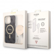 Guess 4G Printed Stripe MagSafe Case With MagSafe Wireless Charger Set - комплект хибриден удароустойчив кейс с MagSafe и поставка (пад) за безжично зареждане за iPhone 14 Pro Max (черен) 8