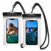 Spigen Aqua Shield A610 Universal Waterproof Floating Case IPX8 2 Pack - 2 броя универсални водоустойчиви калъфи за смартфони до 6.9 инча (прозрачен)