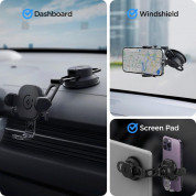 Spigen OneTap 3 Universal Dashboard Car Mount - поставка за таблото или стъклото на кола за смартфони с дисплей от 4 до 8 инча (черен) 10