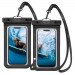 Spigen Aqua Shield A601 Universal Waterproof Case IPX8 2 Pack - 2 броя универсални водоустойчиви калъфи за смартфони до 7 инча (черен) 1