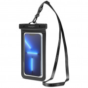 Spigen Aqua Shield A601 Universal Waterproof Case IPX8 2 Pack - 2 броя универсални водоустойчиви калъфи за смартфони до 7 инча (черен) 7