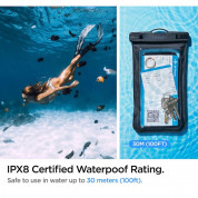 Spigen Aqua Shield A601 Universal Waterproof Case IPX8 2 Pack - 2 броя универсални водоустойчиви калъфи за смартфони до 7 инча (черен) 10