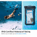 Spigen Aqua Shield A601 Universal Waterproof Case IPX8 2 Pack - 2 броя универсални водоустойчиви калъфи за смартфони до 7 инча (черен) 11