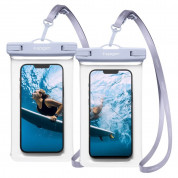 Spigen Aqua Shield A601 Universal Waterproof Case IPX8 Pack - универсален водоустойчив калъф за смартфони до 7 инча (светлосин) (2 броя)