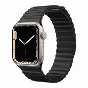 Next One Leather Loop Band - кожена магнитна каишка за Apple Watch 42мм, 44мм, 45мм, Ultra 49мм (черен)