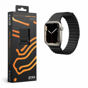 Next One Leather Loop Band - кожена магнитна каишка за Apple Watch 42мм, 44мм, 45мм, Ultra 49мм (черен) 3