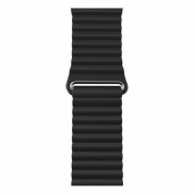 Next One Leather Loop Band - кожена магнитна каишка за Apple Watch 42мм, 44мм, 45мм, Ultra 49мм (черен) 1