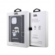 Karl Lagerfeld Saffiano Crossbody Karl and Choupette NFT Case - дизайнерски кожен кейс с връзка за носене за iPhone 14 Prо (черен) 6