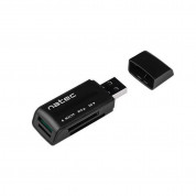 Natec All-in One Mini Card Reader USB-A 2.0 - четец за SD и microSD карти с USB 3.0 за компютри и лаптопи (черен)