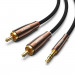 Ugreen AV170 2xRCA Male to 3.5mm Male Audio Cable - качествен аудио кабел 2xRCA (мъжко) към 3.5mm (мъжко) (200 см) (черен) 1