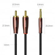 Ugreen AV170 2xRCA Male to 3.5mm Male Audio Cable - качествен аудио кабел 2xRCA (мъжко) към 3.5mm (мъжко) (200 см) (черен) 10