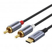 Ugreen USB-C Male to 2xRCA Male Cable - кабел USB-C мъжко към 2xRCA (чинча) мъжко за устройства с USB-C порт (150 см) (черен)