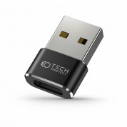 Tech-Protect Ultraboost USB-A to USB-C Adapter - адаптер от USB-A мъжко към USB-C женско за мобилни устройства с USB-C порт (черен)