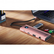 Orico 10in1 Multifunction USB-C 4K Hub (PW11-10P-RG-EP) - мултифункционален хъб за свързване на допълнителна периферия за компютри и лаптопи с USB-C порт (розово злато) 3