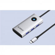 Orico 6in1 Multifunction Docking Station USB-C Hub (PW11-6PR-SV-EP) - USB-C хъб за свързване на допълнителна периферия за компютри и лаптопи с USB-C порт (сребрист) 2