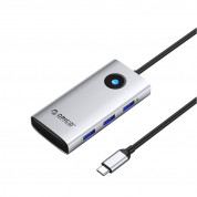 Orico 6in1 Multifunction Docking Station USB-C Hub (PW11-6PR-SV-EP) - USB-C хъб за свързване на допълнителна периферия за компютри и лаптопи с USB-C порт (сребрист)
